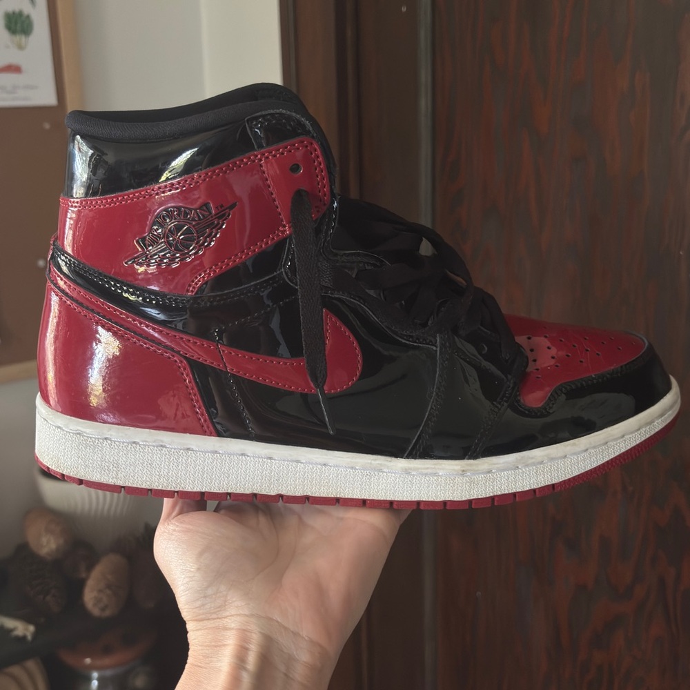 Nike Air Jordan 1 Retro High OG Patent Bred Black and Red Patent Leather